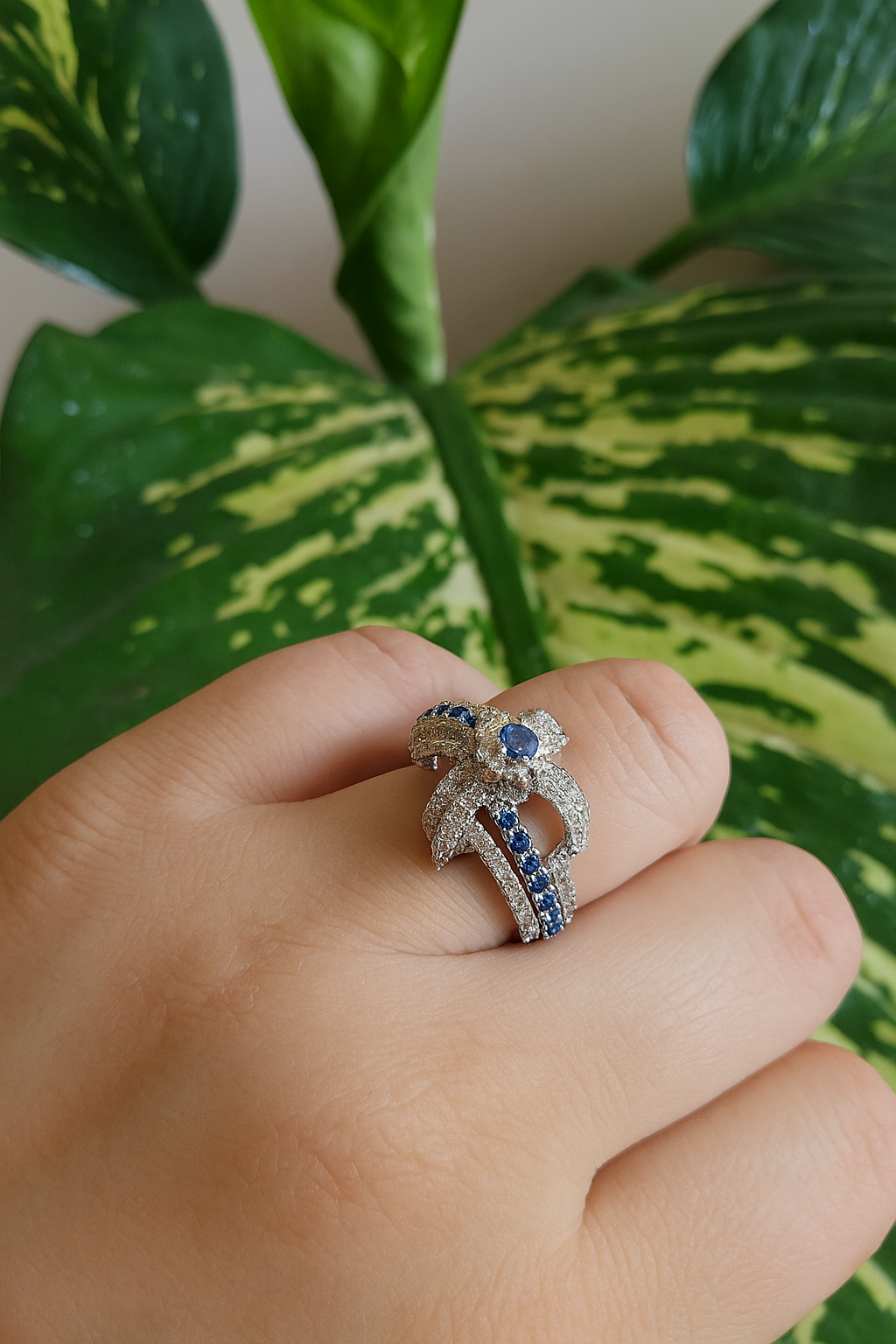 Sapphire Cross Elegance Ring