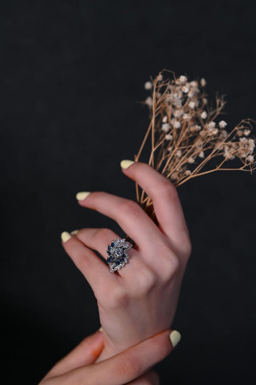 Blue Gemstone silver ring