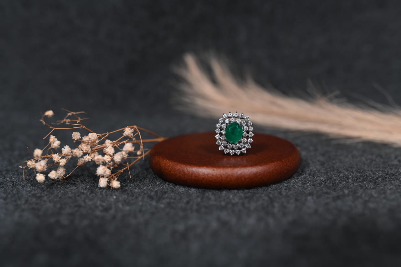 Green Grace Silver Ring