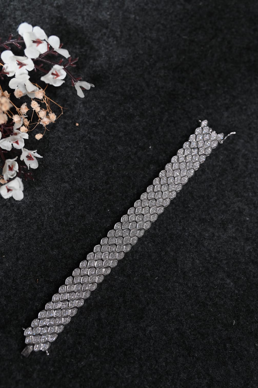 silver diamond bracelet