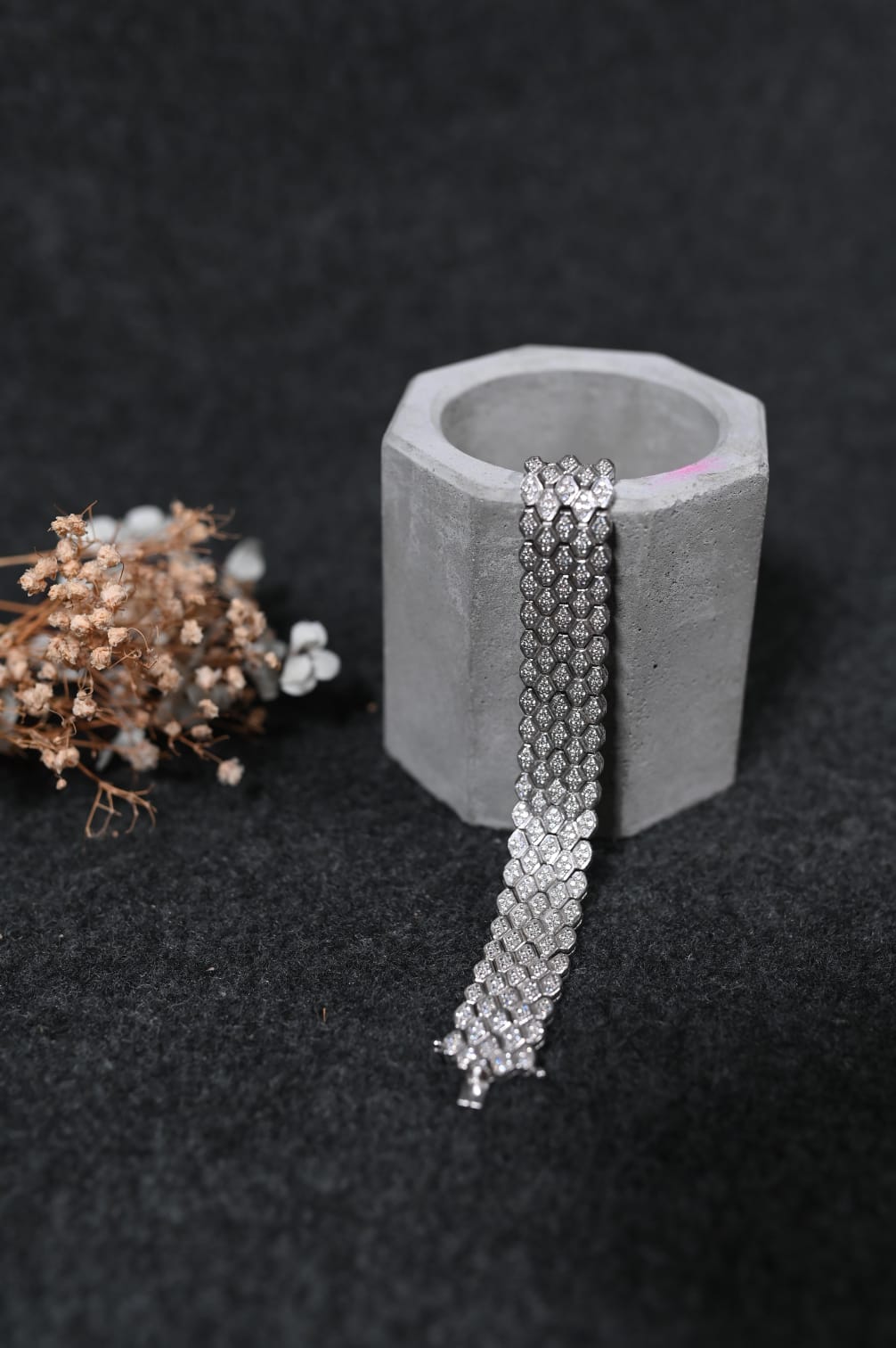 silver diamond bracelet