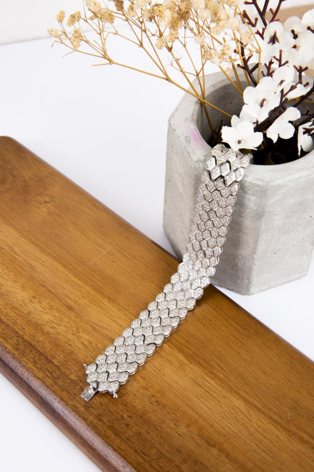 silver diamond bracelet