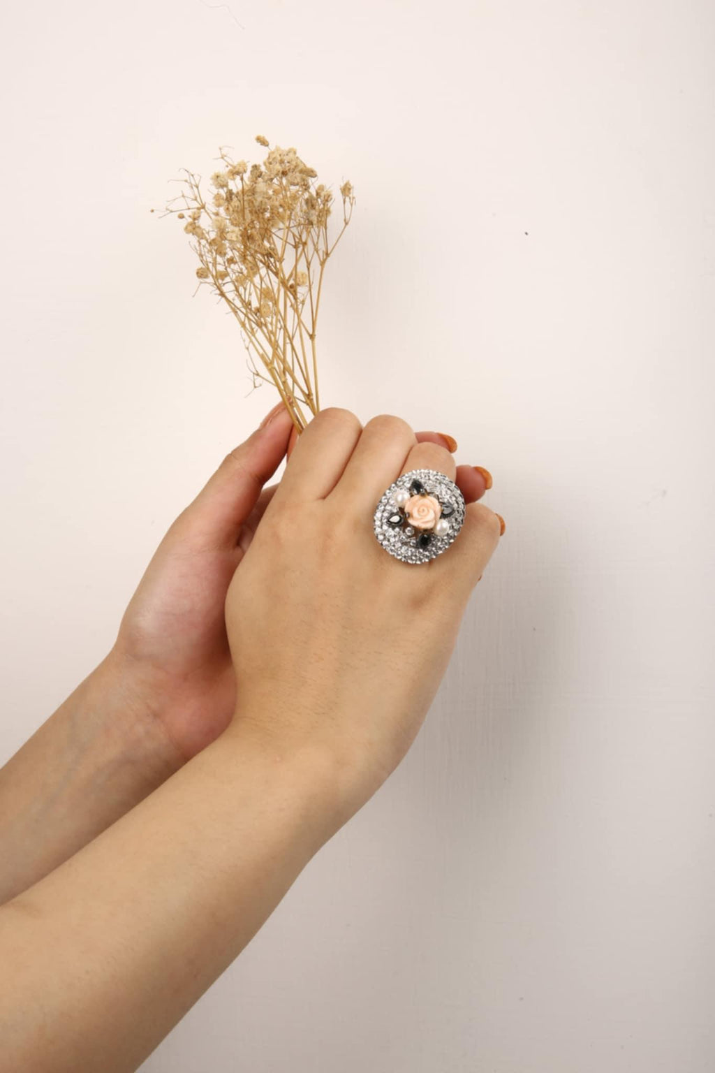 Antique Rose Silver Ring