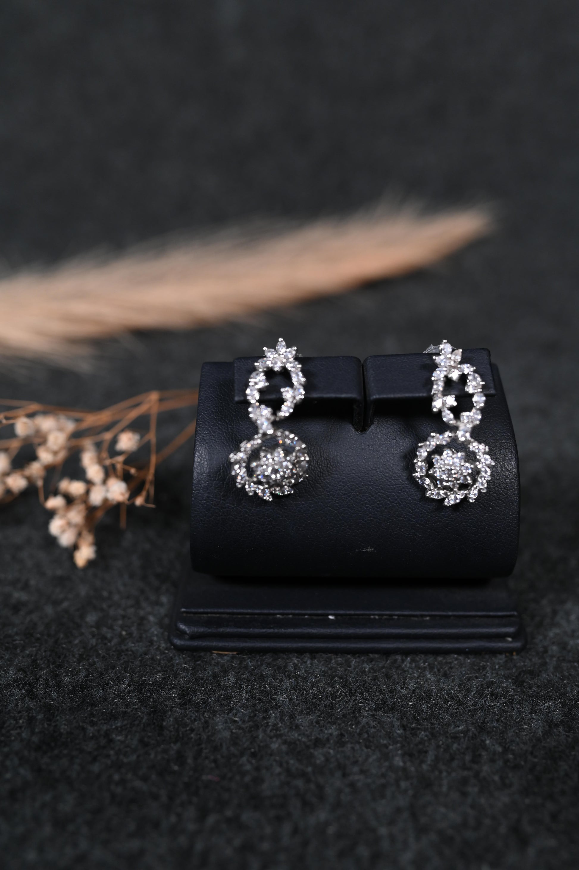 silver zircon diamond Earring