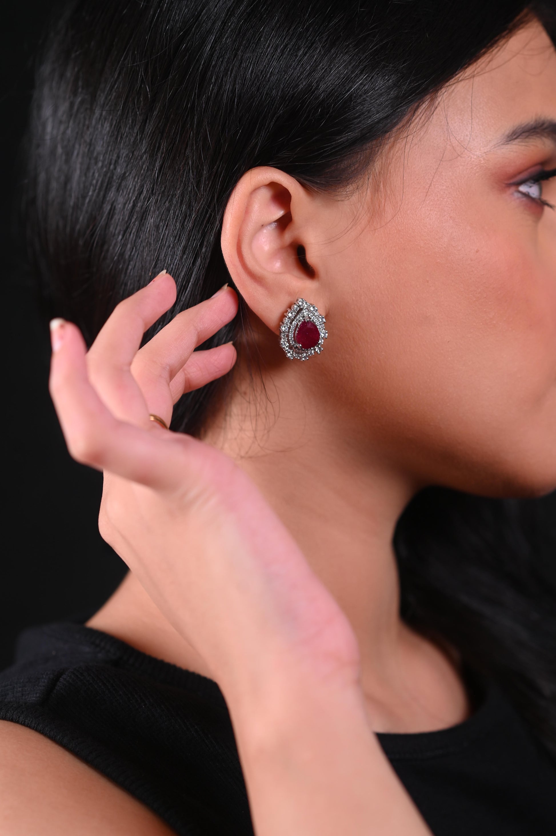 silver rubi glow earring