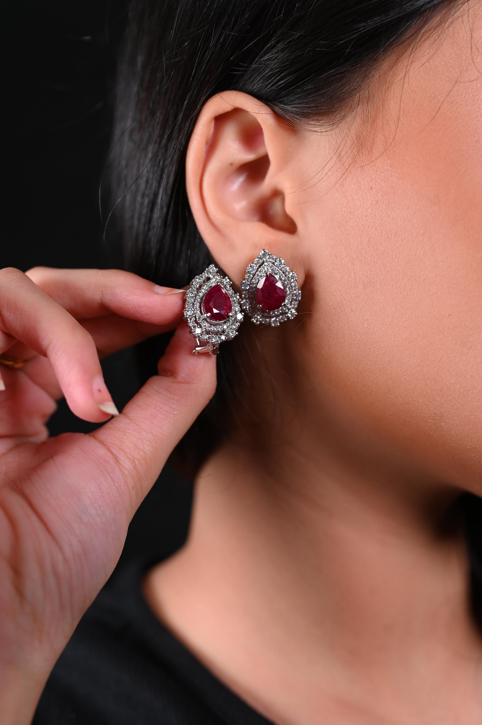 silver rubi glow earring