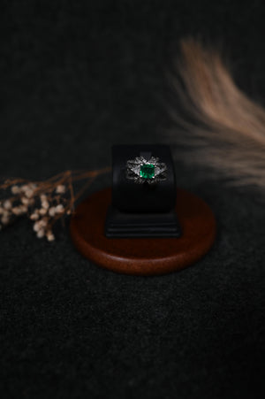 Silver Green Stone Ring