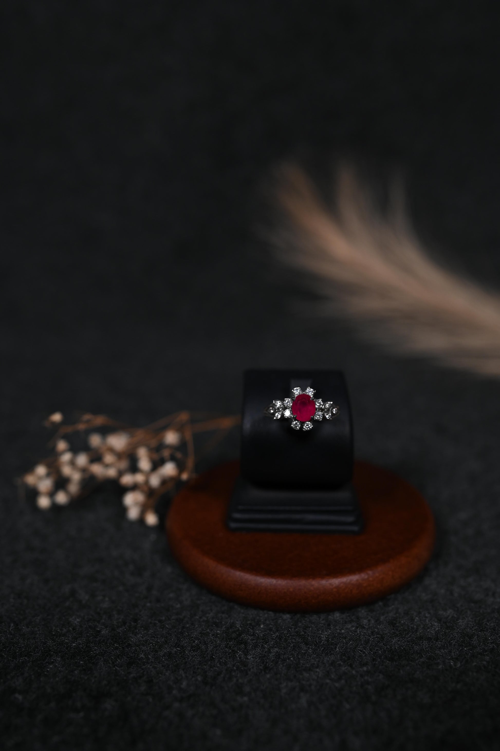 Rumi and Diamond  silver Ring