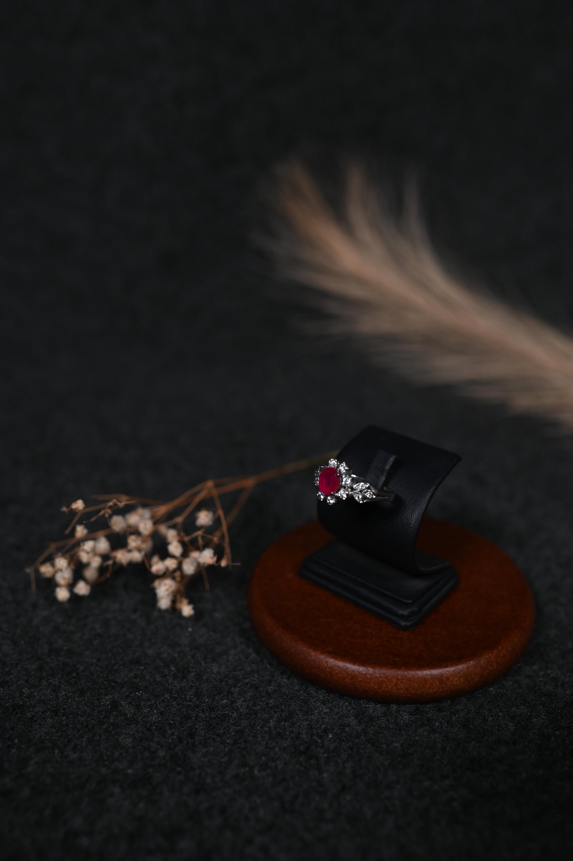 Rumi and Diamond  silver Ring