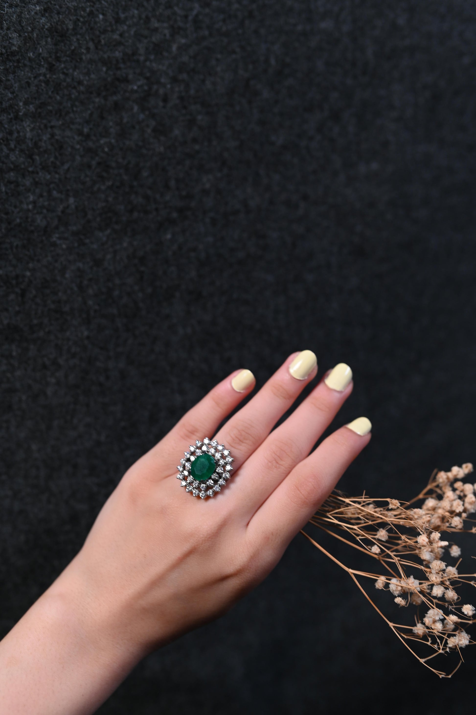Green Grace Silver Ring